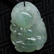 冰种飘翠缅甸翡翠福禄寿挂件