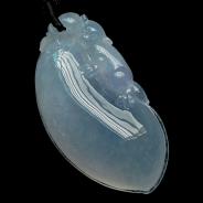 冰种淡紫罗兰缅甸翡翠福瓜挂件