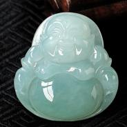 糯冰种晴水缅甸翡翠玉佛挂件