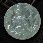 冰种淡晴水缅甸翡翠观音挂件