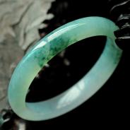 冰种飘花缅甸翡翠手镯(56.3mm)