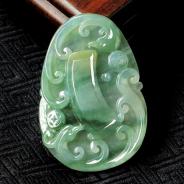 冰种飘花缅甸翡翠凤舞九天挂件