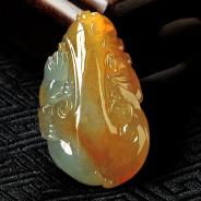冰种黄翡缅甸翡翠福寿金蟾挂件