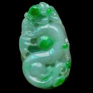 糯冰种飘翠缅甸翡翠如意挂件