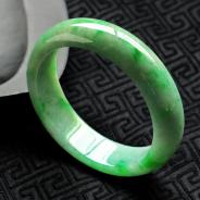 糯冰种飘翠缅甸翡翠手镯(58.4)