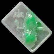 糯冰种翠色缅甸翡翠仿古龙牌挂件