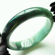 糯冰种蓝晴水缅甸翡翠手镯(56.1)
