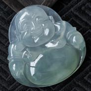 冰玻种晴水缅甸翡翠玉佛挂件
