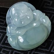 冰玻种晴水缅甸翡翠玉佛挂件