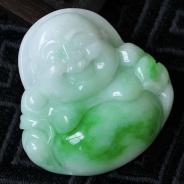 糯冰种飘翠缅甸翡翠玉佛挂件