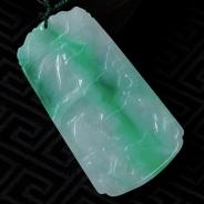 feicui糯冰种翠色缅甸翡翠节节高挂件