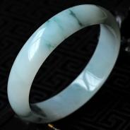 糯冰种飘花缅甸翡翠手镯（56.9mm）