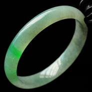 冰种飘翠缅甸翡翠手镯(56mm)