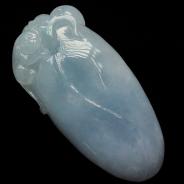 冰种紫罗兰缅甸翡翠福瓜挂件