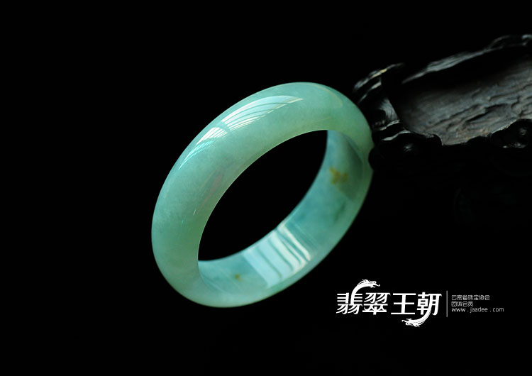 冰种晴水缅甸翡翠宽条手镯(58.6mm)