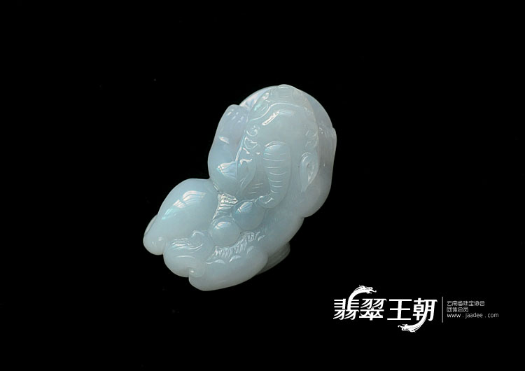 糯冰种紫罗兰缅甸翡翠貔貅挂件