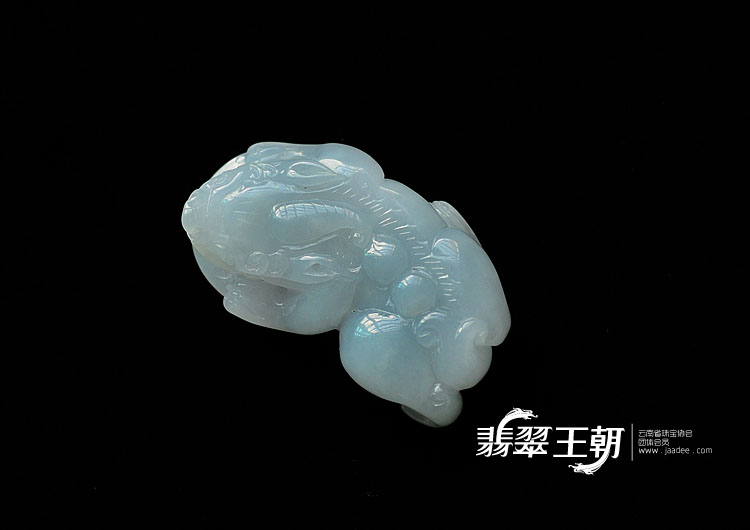 糯冰种紫罗兰缅甸翡翠貔貅挂件