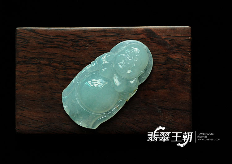 冰种晴水缅甸翡翠站佛挂件