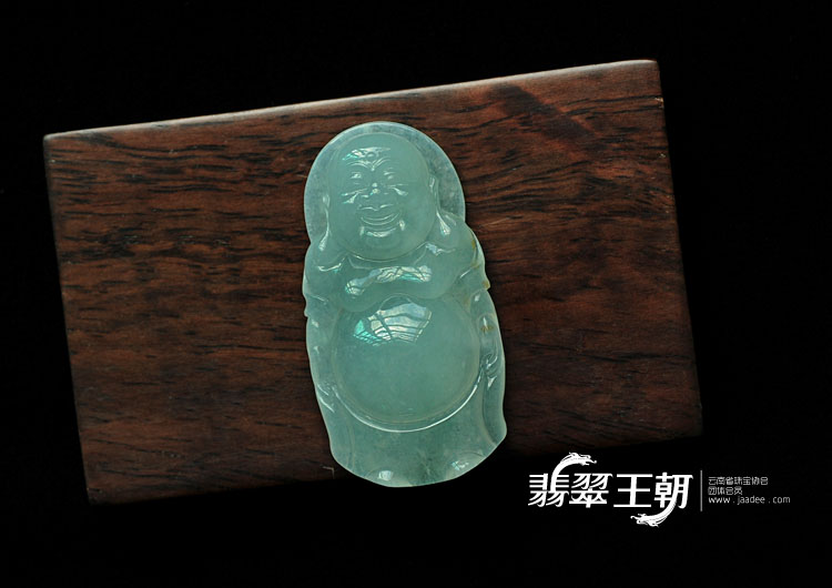 冰种晴水缅甸翡翠站佛挂件