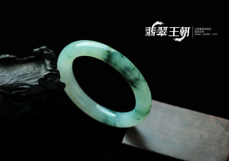 冰种飘花缅甸翡翠手镯(54.6)
