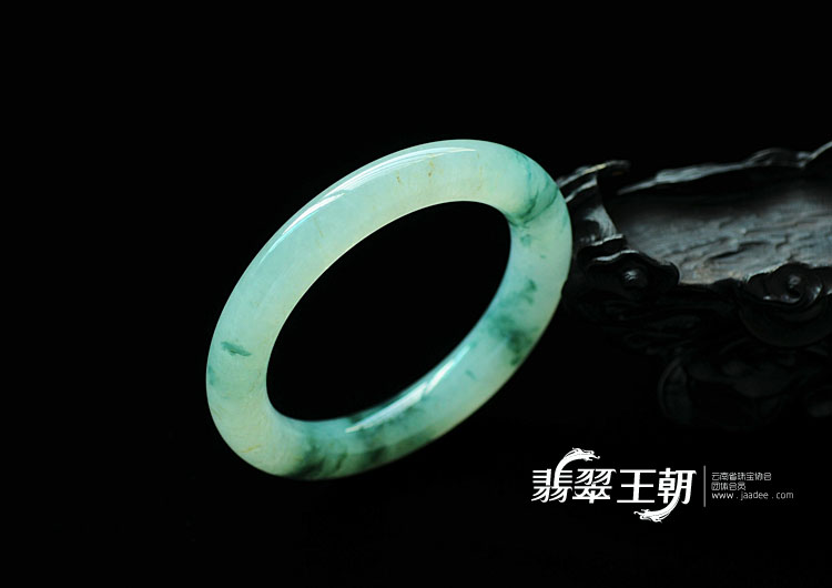 冰种飘花缅甸翡翠手镯(54.6)