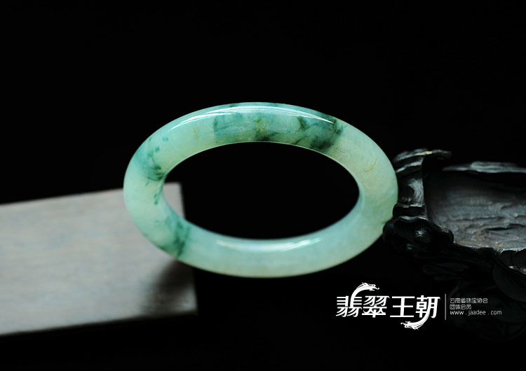 冰种飘花缅甸翡翠手镯(54.6)