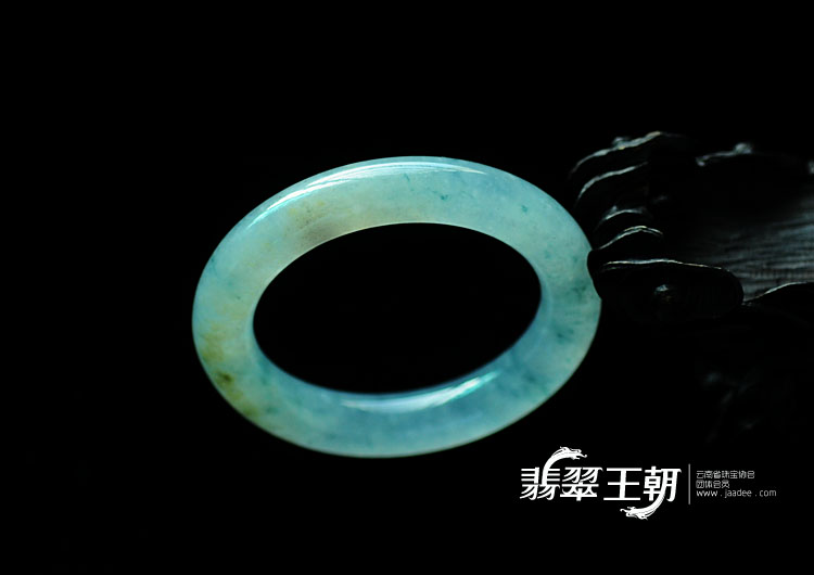 冰种飘花缅甸翡翠圆条手镯(44.3)