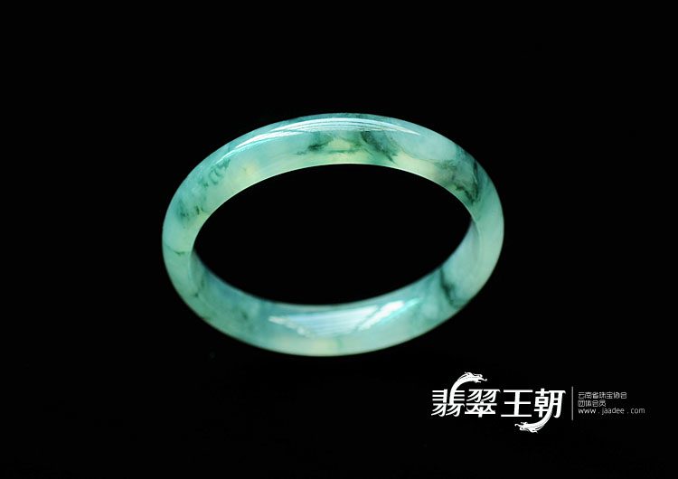 冰种飘花缅甸翡翠手镯(55.5)