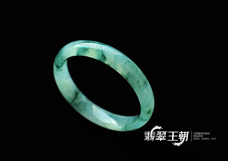 冰种飘花缅甸翡翠手镯(55.5)