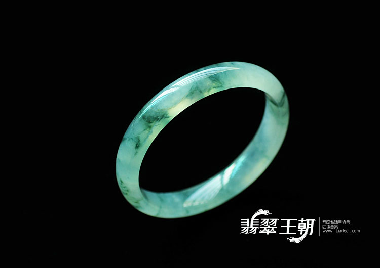 冰种飘花缅甸翡翠手镯(55.5)