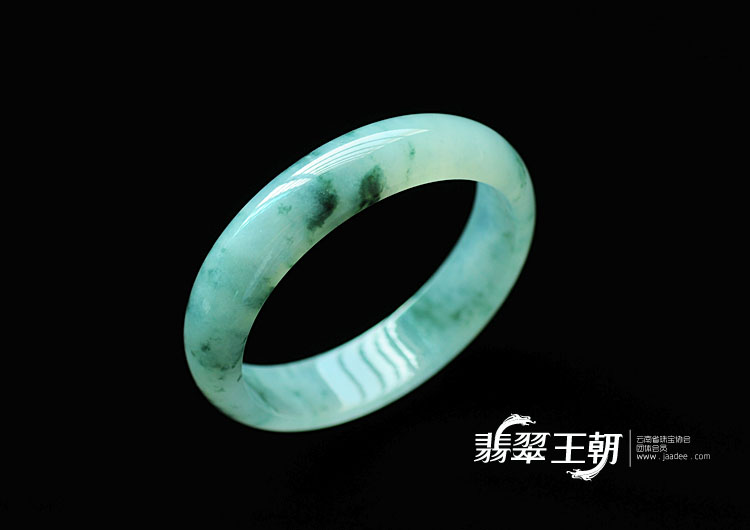 冰种飘花缅甸翡翠手镯(55.9)