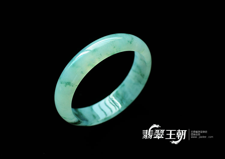 冰种飘花缅甸翡翠手镯(55.9)