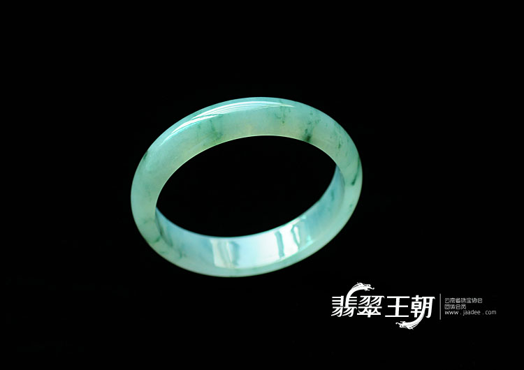 冰种飘花缅甸翡翠手镯(55)