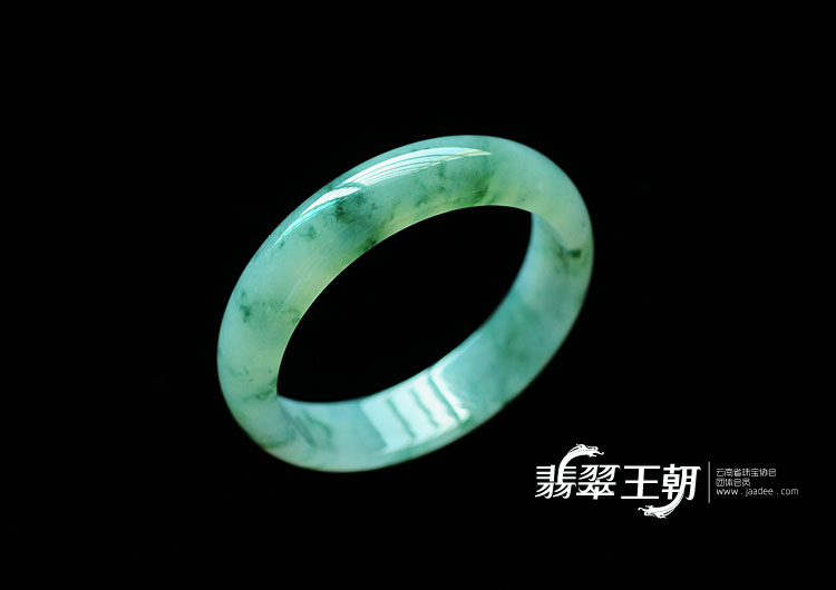 冰种飘花缅甸翡翠手镯(53)