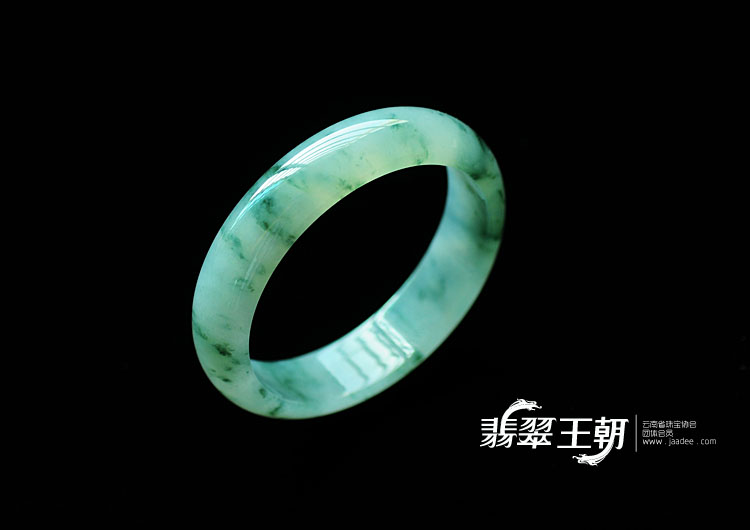 冰种飘花缅甸翡翠手镯(53)