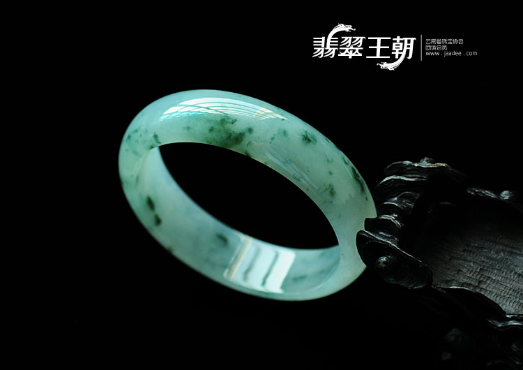 冰种飘花缅甸翡翠手镯(55.7)