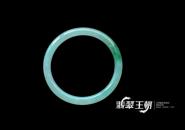 冰种飘翠缅甸翡翠圆条手镯(56.7)