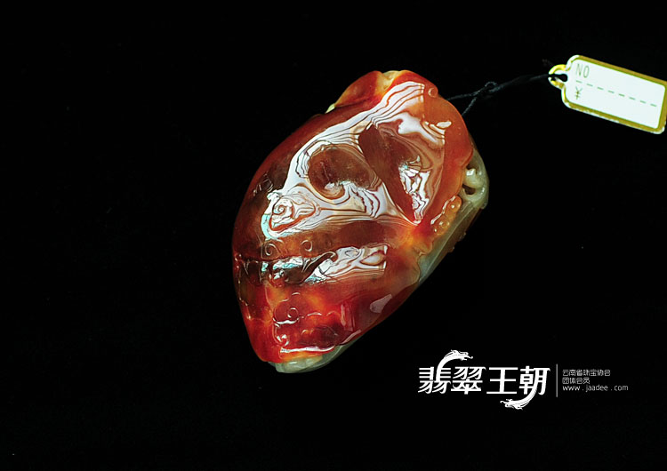 冰种红黄翡缅甸翡翠童子挂件