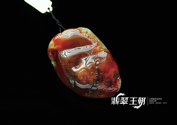 冰种红黄翡缅甸翡翠童子挂件