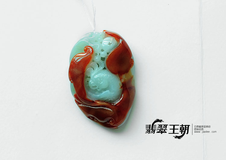 糯冰种红翡缅甸翡翠英明神武挂件