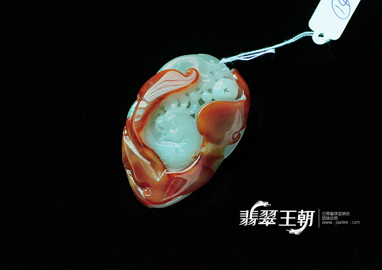 糯冰种红翡缅甸翡翠英明神武挂件