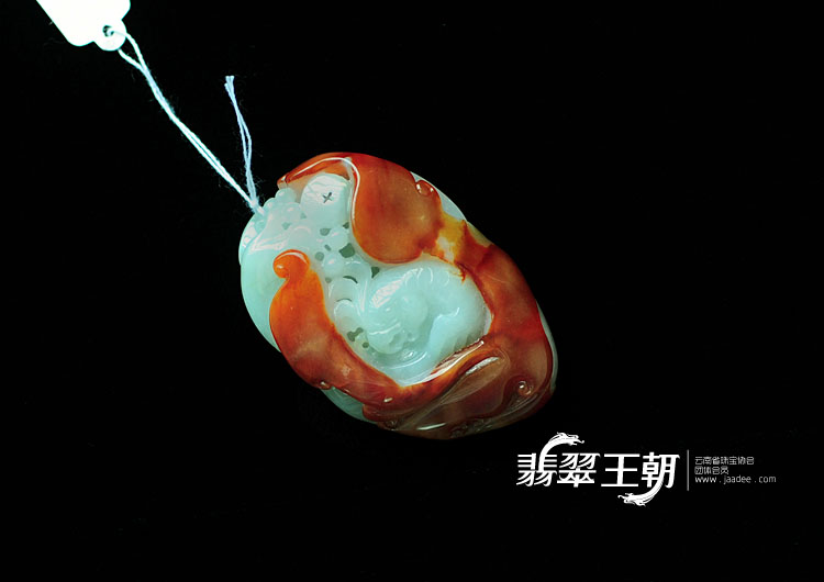 糯冰种红翡缅甸翡翠英明神武挂件
