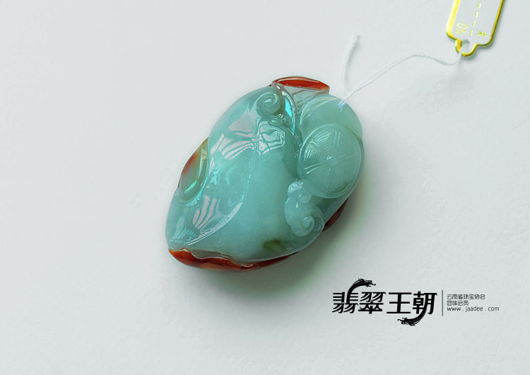 糯冰种红翡缅甸翡翠英明神武挂件