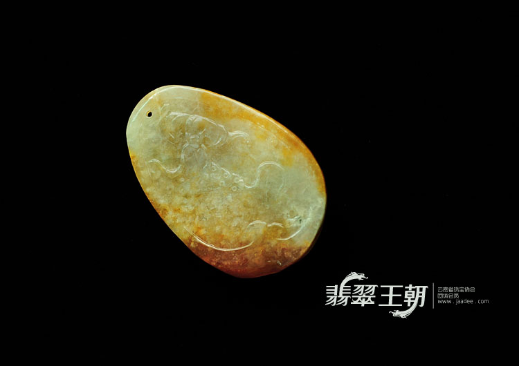 糯冰种黄翡缅甸翡翠小虎牌挂件