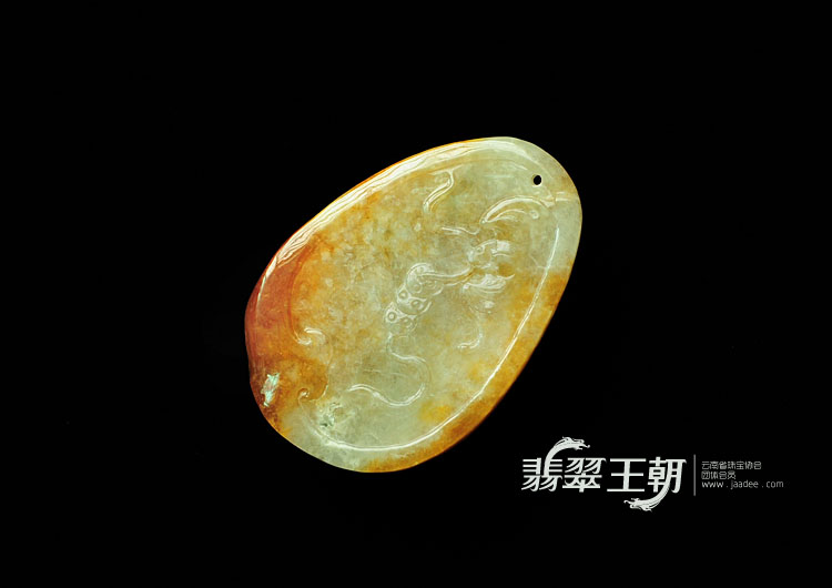 糯冰种黄翡缅甸翡翠小虎牌挂件