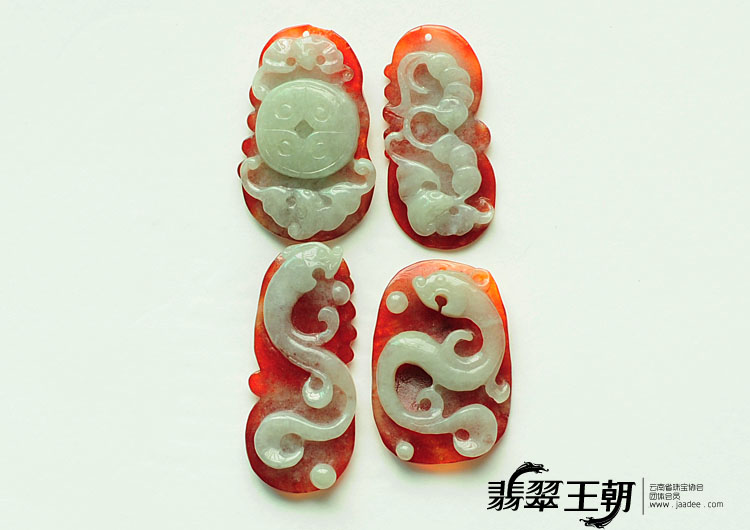 糯冰种红翡缅甸翡翠福在眼前/钱串串/龙牌/挂件（单价）