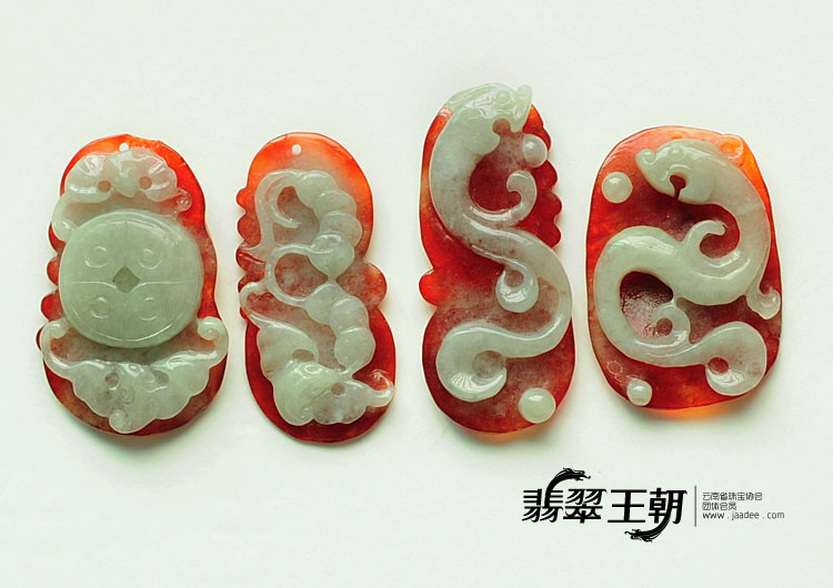 糯冰种红翡缅甸翡翠福在眼前/钱串串/龙牌/挂件（单价）