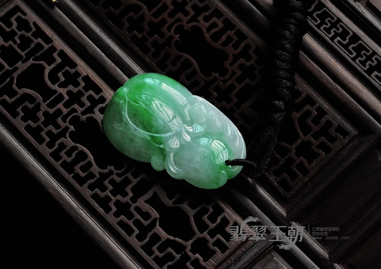 冰种翠色缅甸翡翠福禄寿挂件