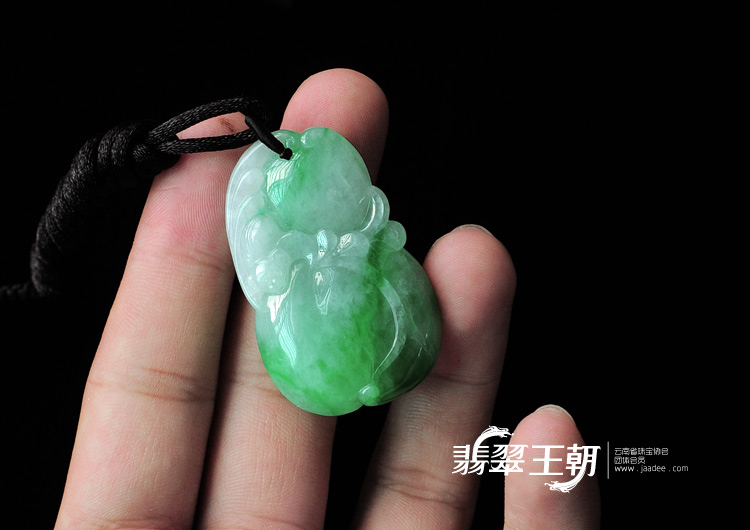 冰种翠色缅甸翡翠福禄寿挂件