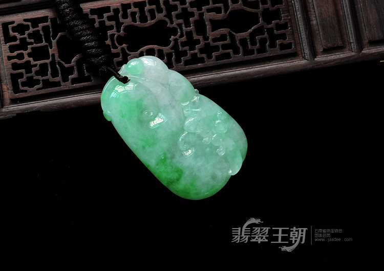 冰种翠色缅甸翡翠福禄寿挂件